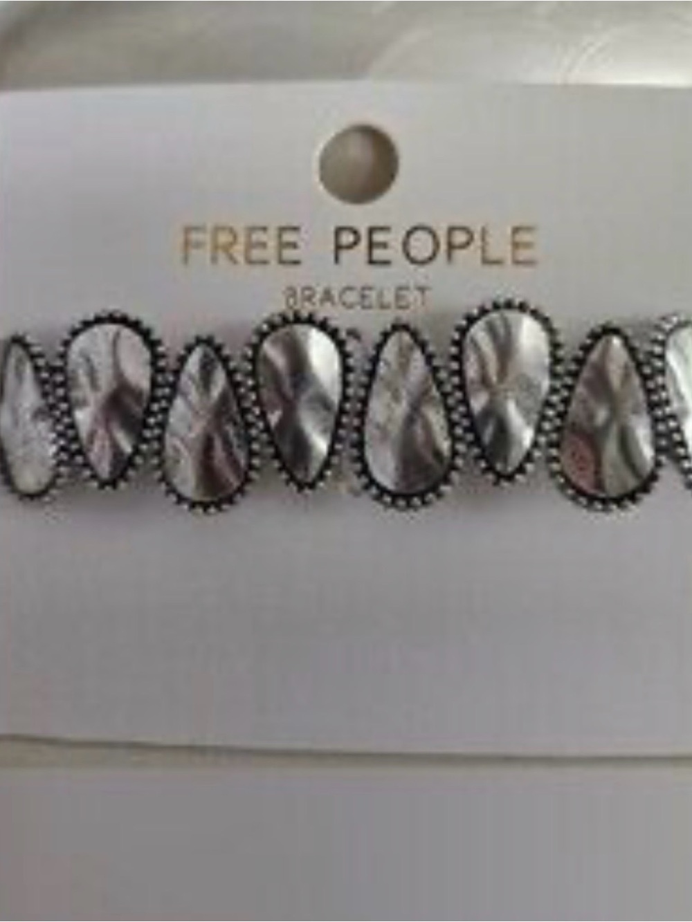 Free People Silver tone Teardrop Link Bracelet